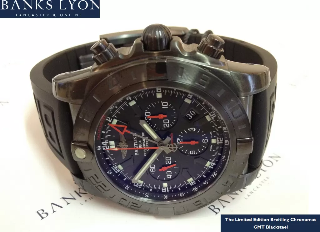 breitling chronomat gmt black steel