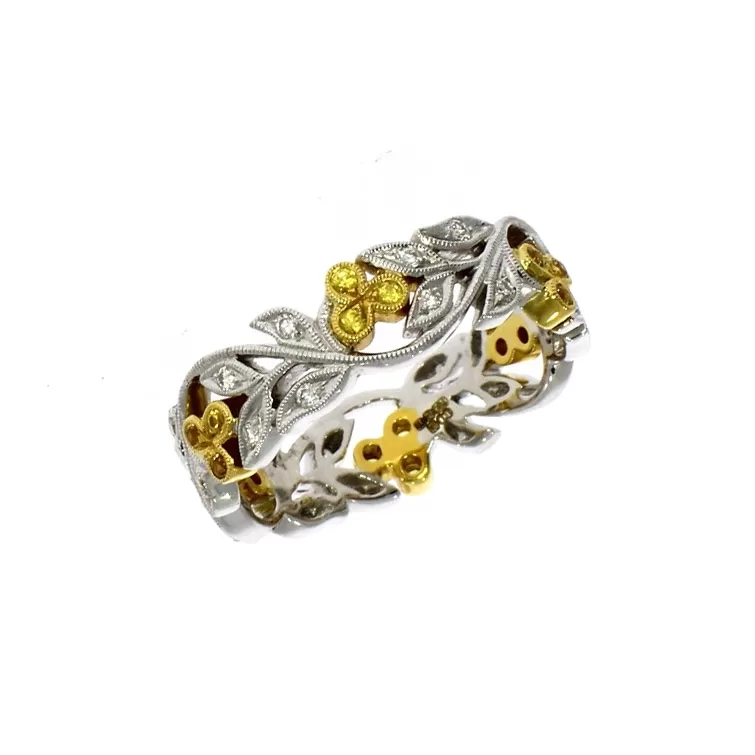 Ungar & Ungar Diamond & Sapphire Set Floral Ring