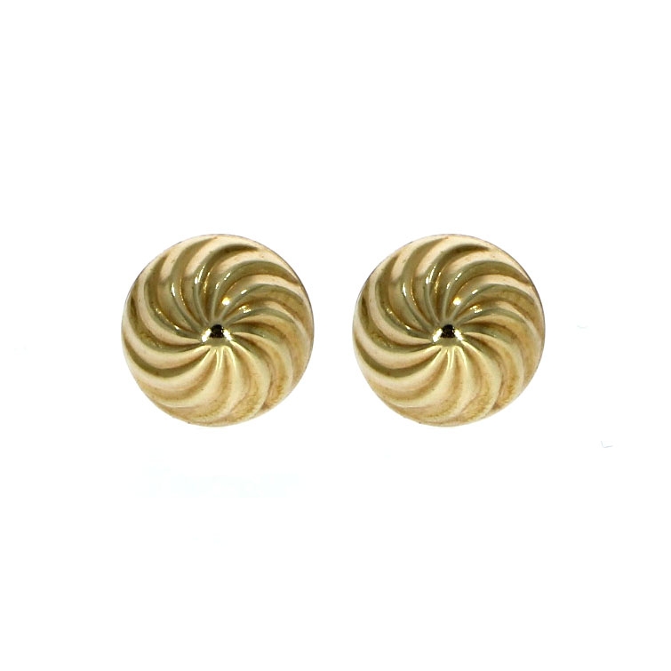 9ct Yellow Gold Spiral Dome Stud Earrings