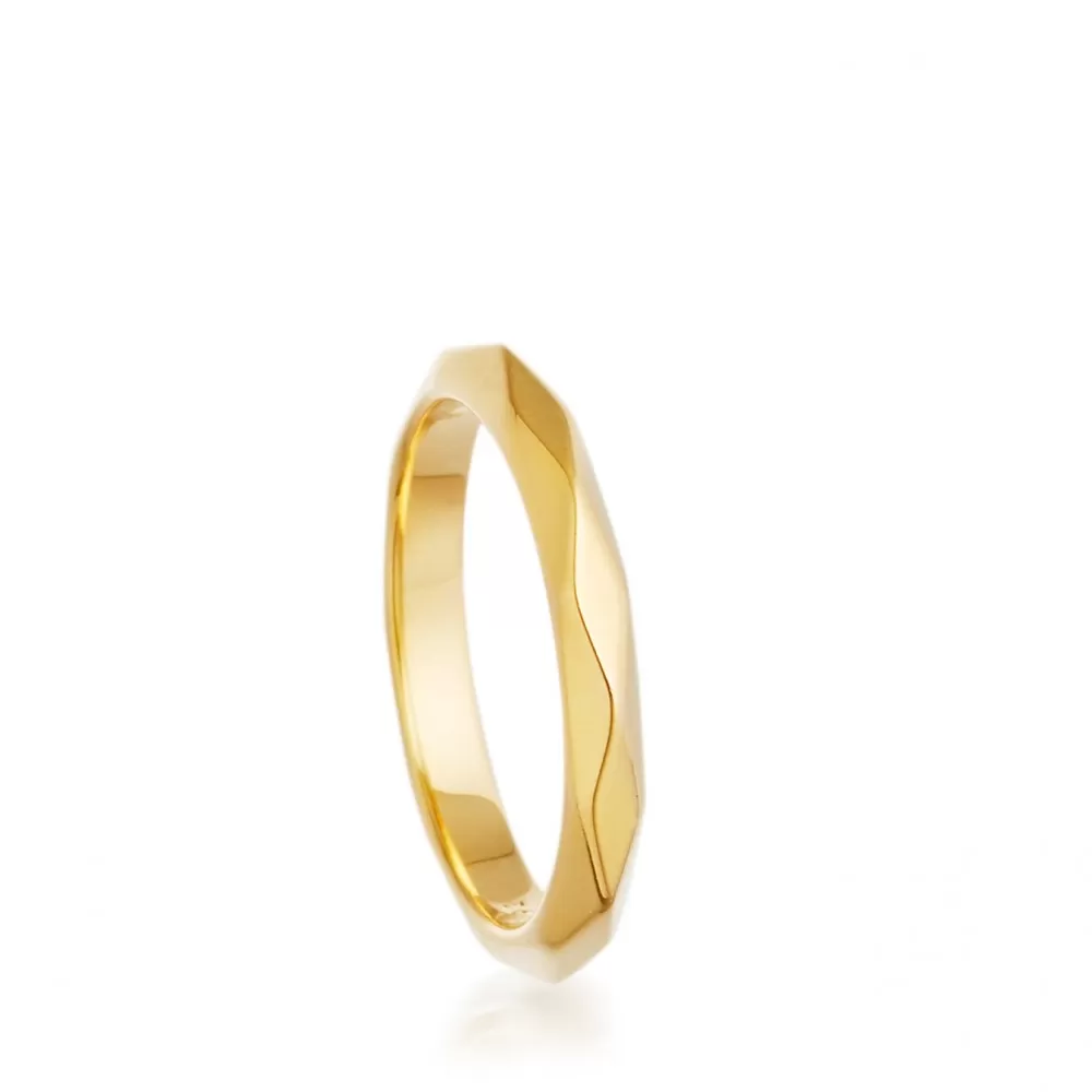 Astley Clarke 18ct Yellow Gold Vermeil faceted Stacking Ring