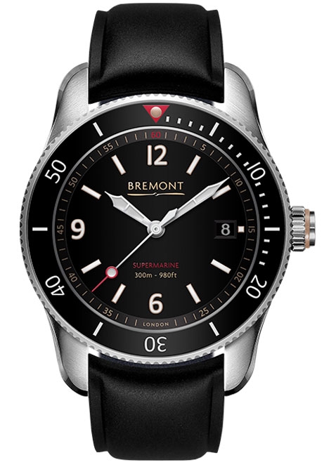 Bremont Supermarine S300 Black Dial Rubber Strap Watch