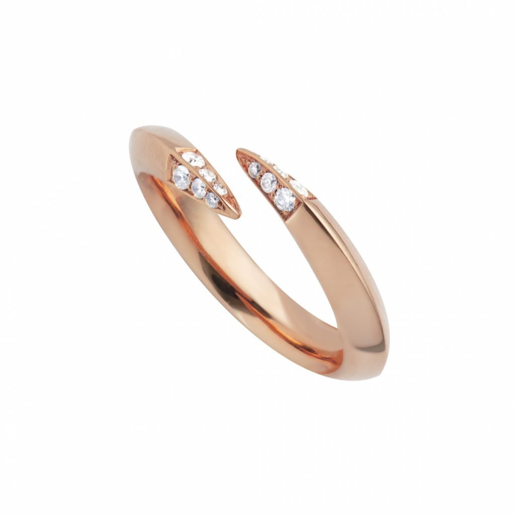 Shaun Leane Rose Gold Vermeil Signature Diamond Wrap Ring