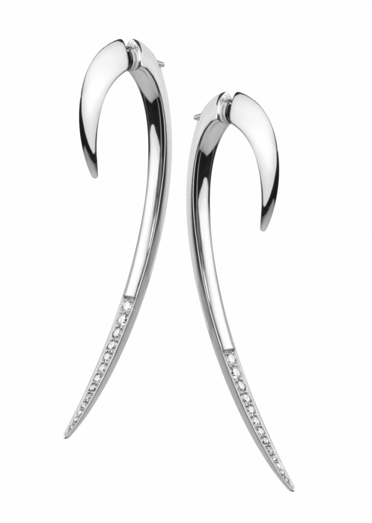 Shaun Leane Silver And Diamond Hook Earrings Size 2