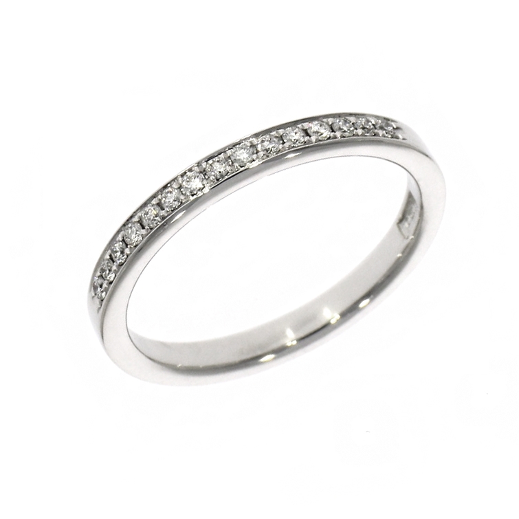 Platinum 0.15ct Brilliant Cut Diamond Memoire Claissic Wedding Ring