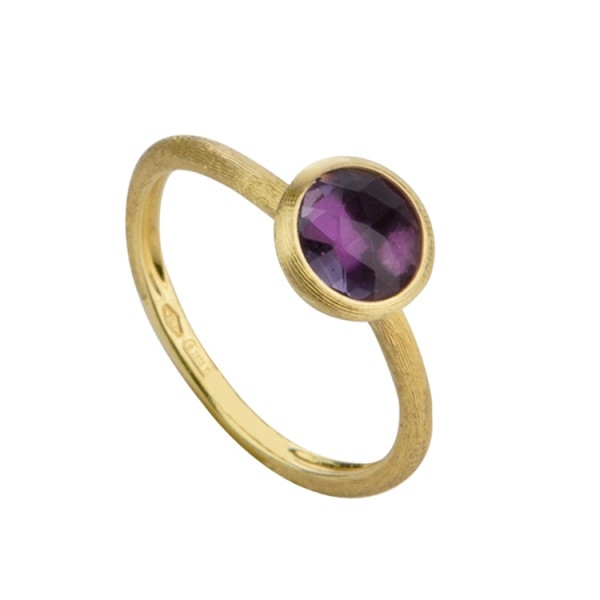 Marco Bicego Jaipur 18ct Yellow Gold & Rose Cut Cushion Amethyst Stackable Ring
