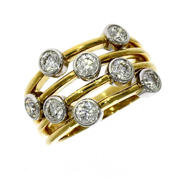 18ct Yellow Gold  1.00ct Brilliant Cut Diamond "Raindance" Dress Ring