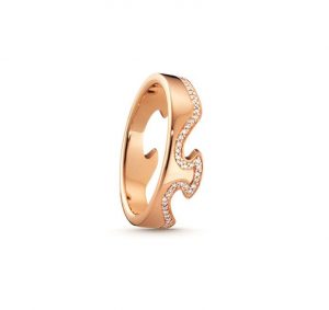 Georg Jensen 18ct Rose Gold Fusion End Ring With Diamonds
