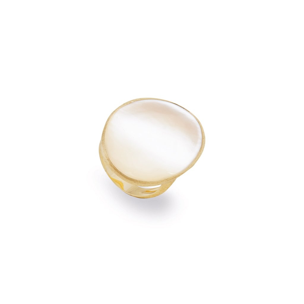 Marco Bigego Lunaria 18ct Gold & White Mother Of Pearl Cocktail Ring