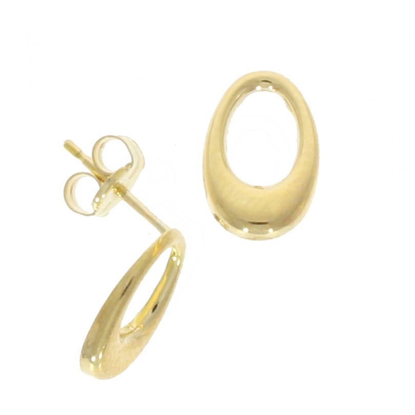 9ct Yellow Gold Open Loop Stud Earrings