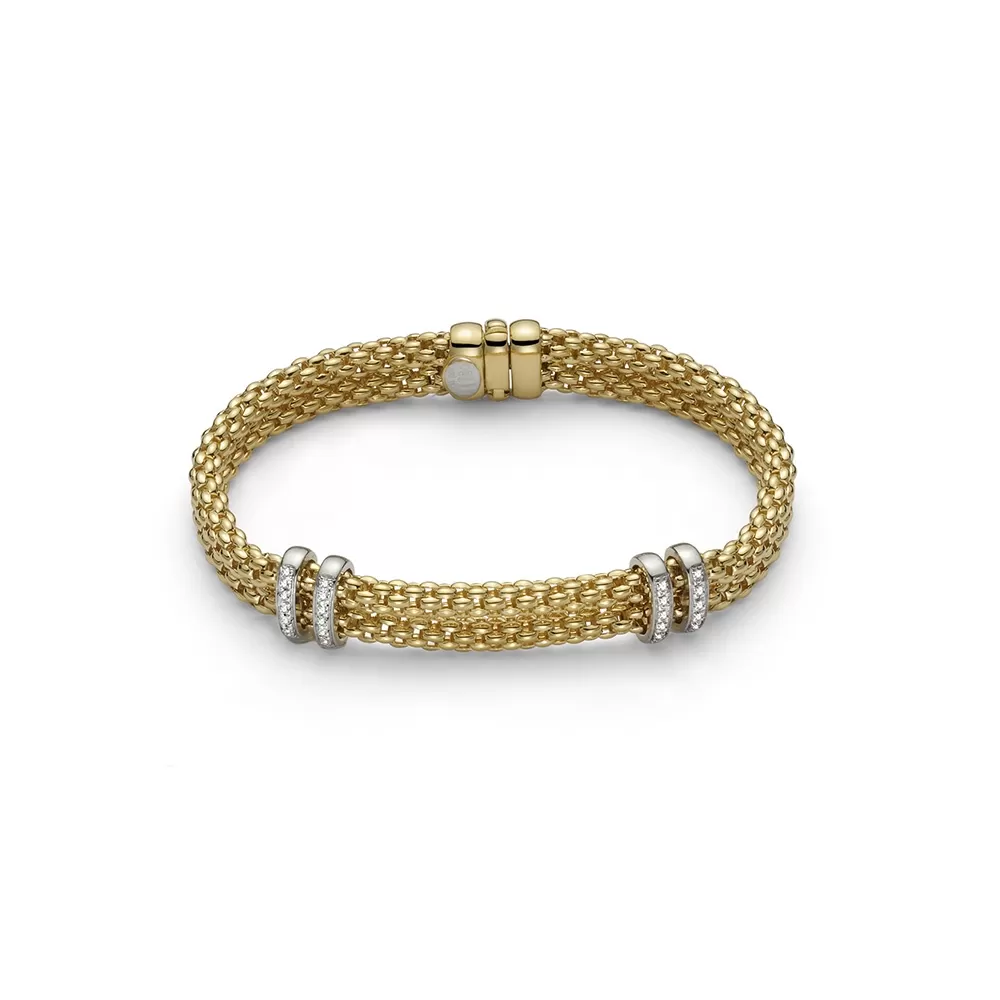 Fope Maori 18ct Yellow Gold Diamond Bracelet