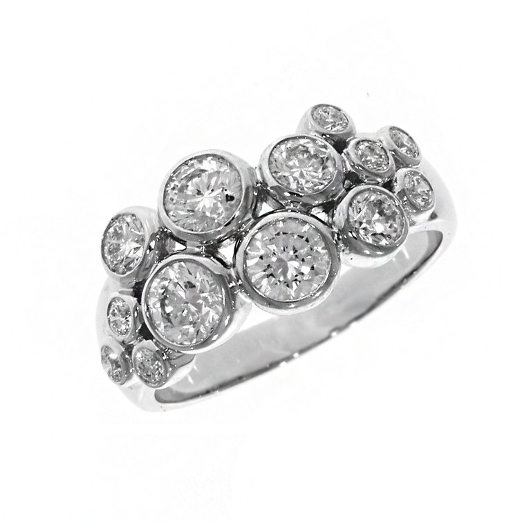18ct White Gold 1.55ct Brilliant Cut Diamond Raindance Dress Ring