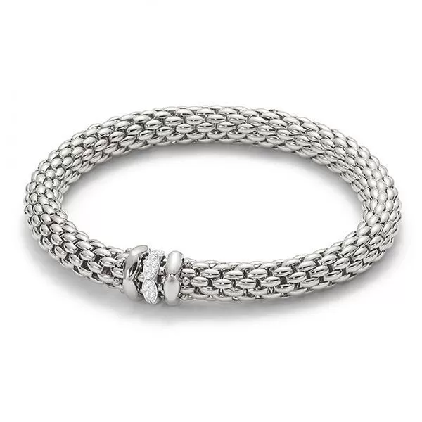 Fope Flex'It Love Nest 18ct White Gold 0.19ct Diamond Bracelet