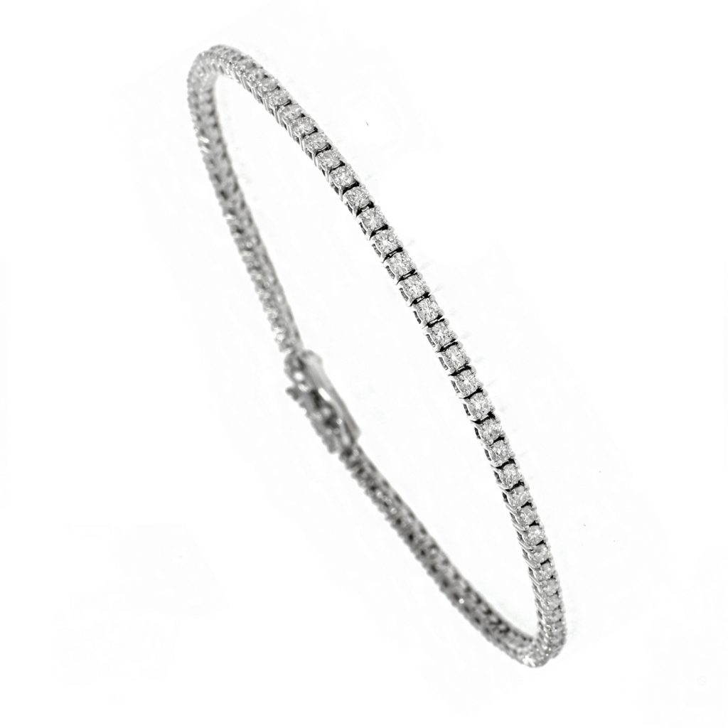 18ct White Gold 2.16ct Brilliant Cut Diamond Line Bracelet