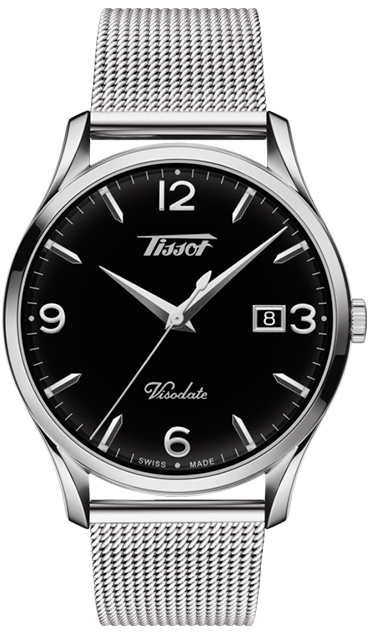 Tissot men's visodate automatic black watch shop