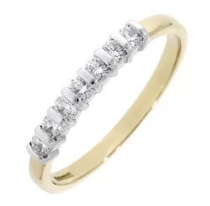 18ct Yellow & White Gold 0.25ct Brilliant Cut Diamond Eternity Ring