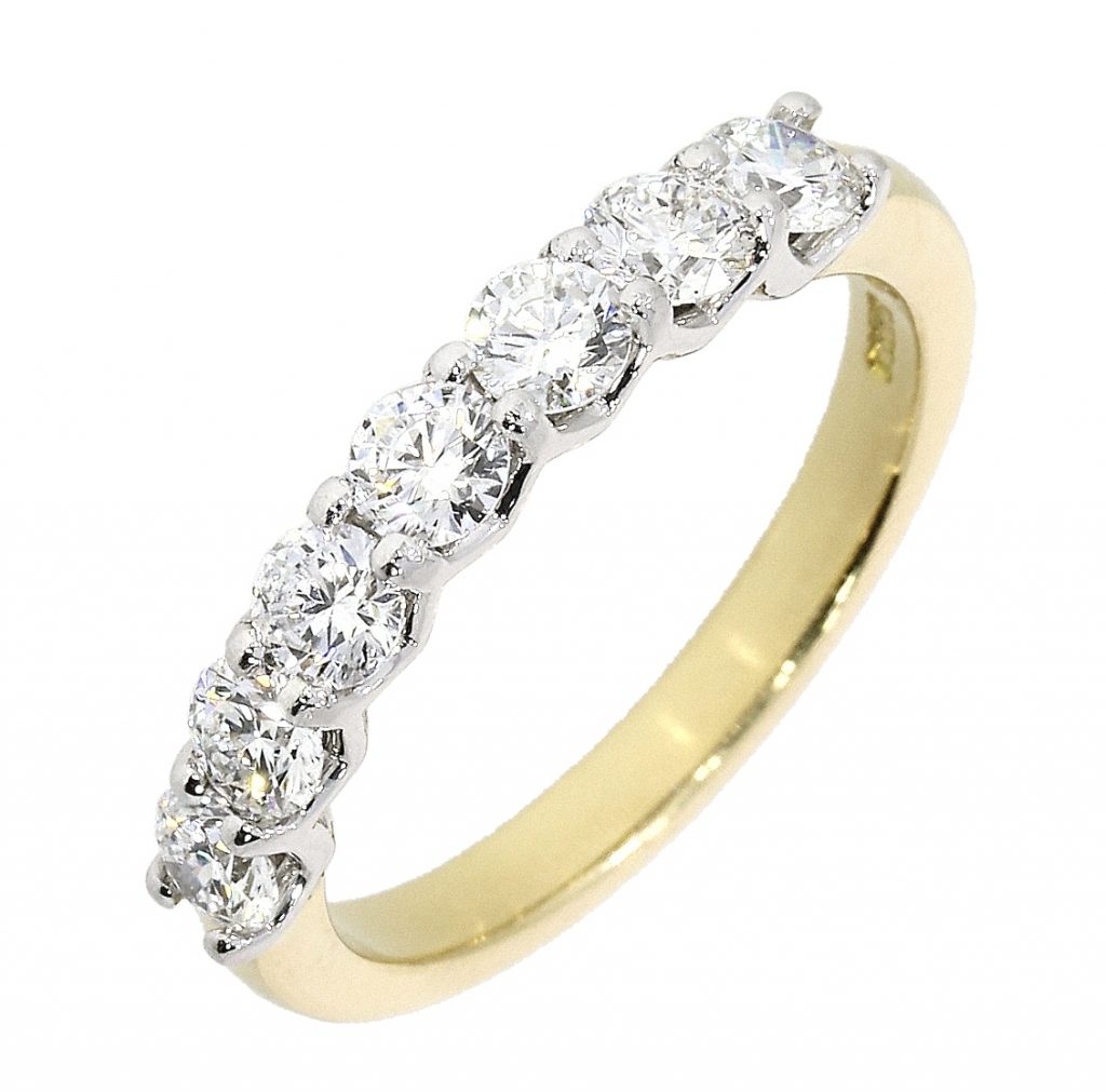 18ct Yellow Gold 1.29ct Seven Stone Eternity Ring