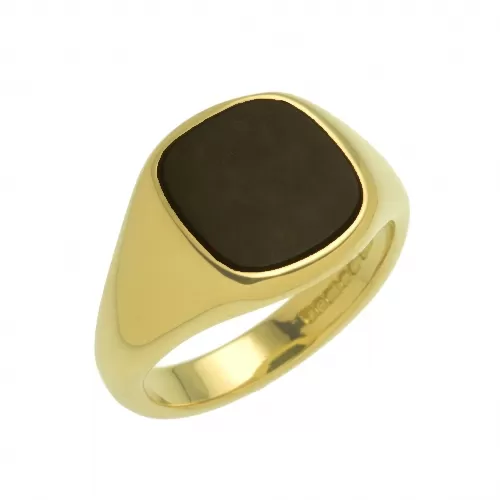 9ct Yellow Gold Bloodstone Gents Signet Ring