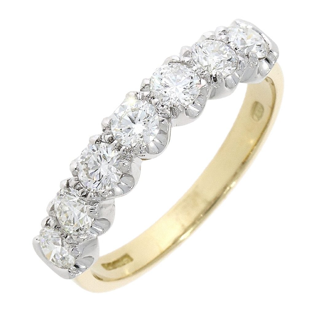 18ct Yellow & White Gold 0.86ct Brilliant Cut Diamond Eternity Ring