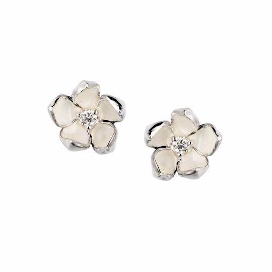 Shaun Leane Cherry Blossom Diamond Flower Earrings