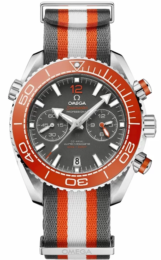 OMEGA Seamaster Planet Ocean 600M Orange Bezel NATO Strap Watch
