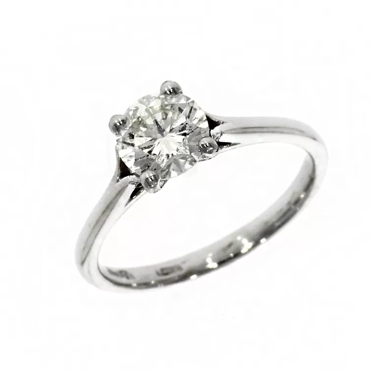 Pre Owned: Platinum 1.04ct Brilliant cut Diamond Solitaire Ring