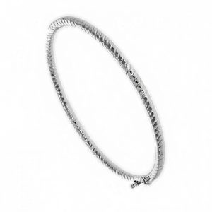 9ct White Gold Solid Twisted Bangle