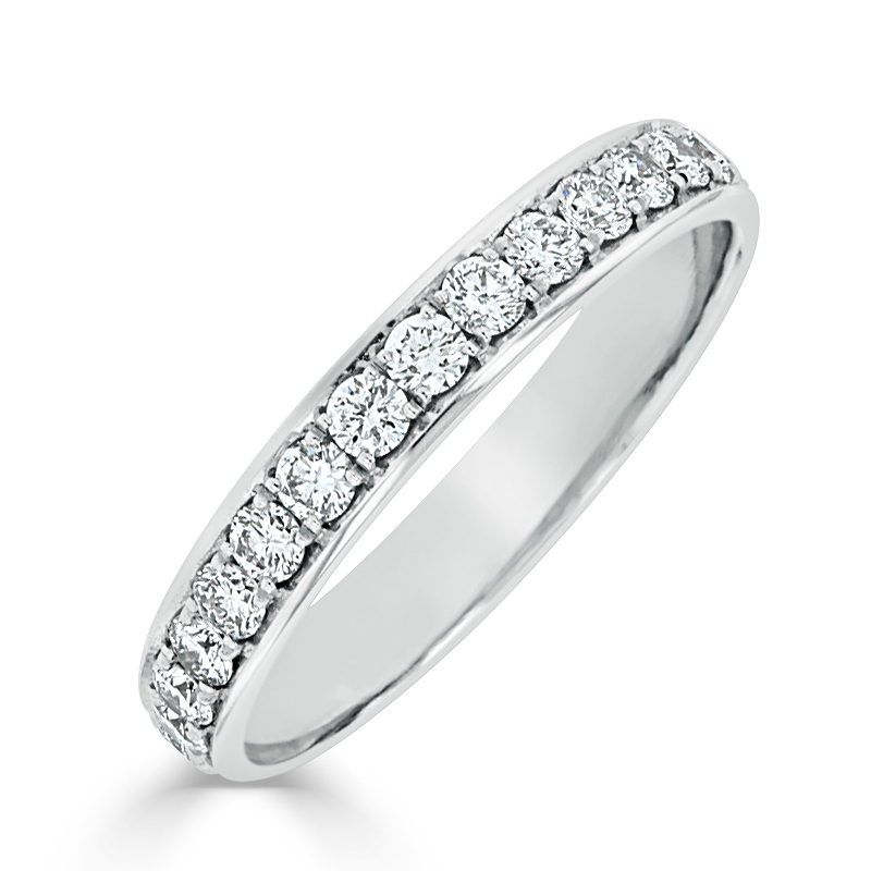 Platinum 0.70ct Brilliant cut Diamond Full Wedding Ring