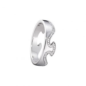 Georg Jensen 18ct White Gold Fusion End Ring With Diamonds