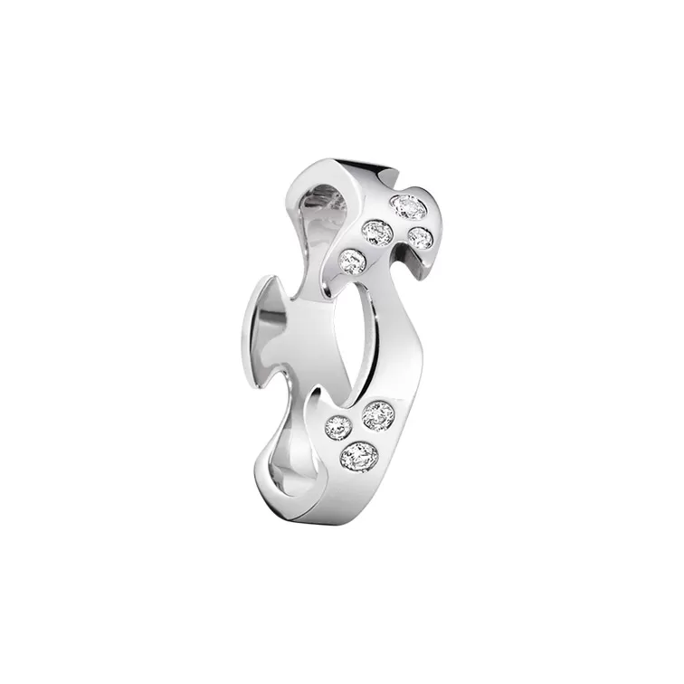 Georg Jensen 18ct White Gold Fusion Centre Ring With Diamonds