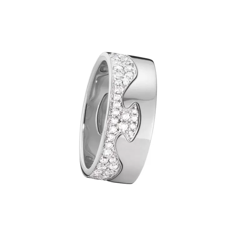Georg Jensen 18ct White Gold Pave Set Diamond Fusion Ring