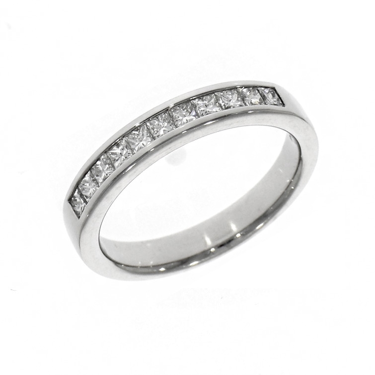 Platinum 0.50ct Princess Cut Diamond Wedding Ring