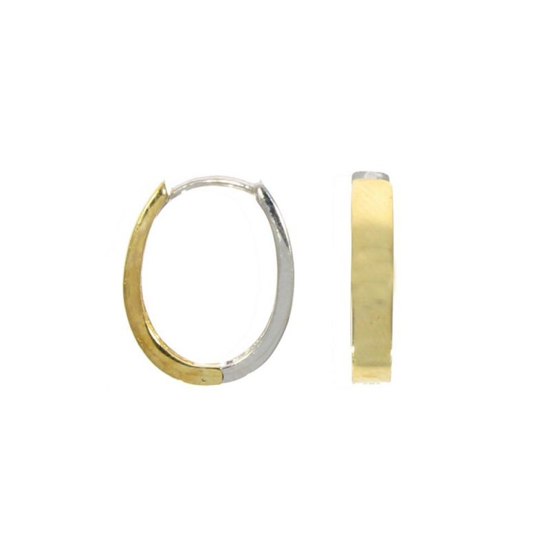 9ct White And Yellow Gold Hoop Earrings