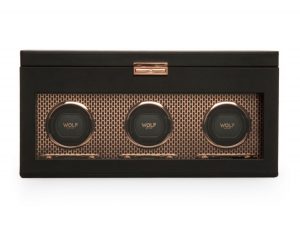 WOLF Axis Triple Watch Winder With Storage