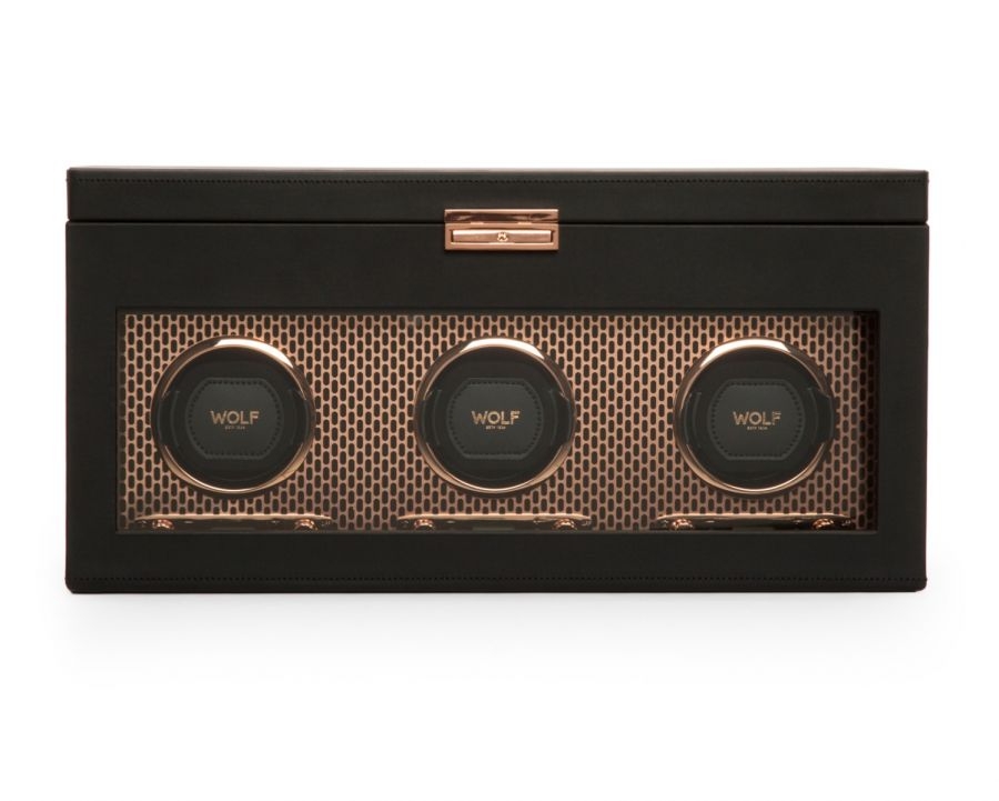 WOLF Axis Triple Watch Winder With Storage