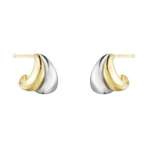 Georg Jensen 18ct Gold & Silver Curve Stud Earring