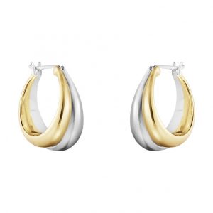 Georg Jensen Curve 18ct Gold & Silver Sculptural Earrings