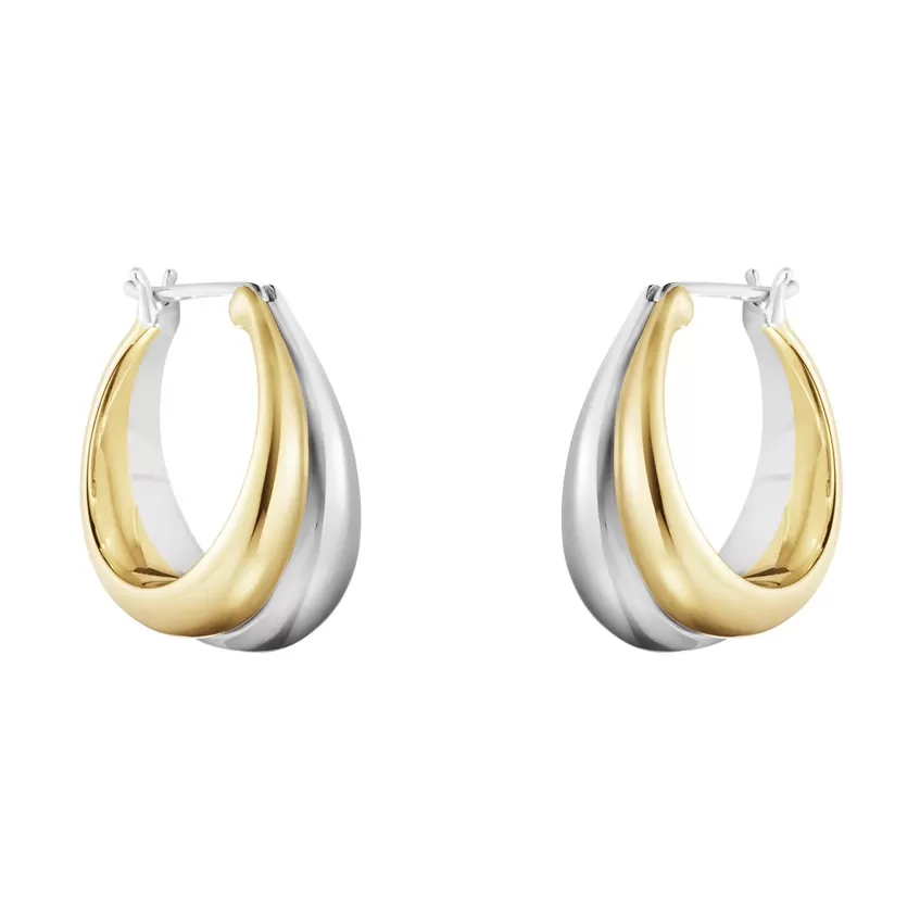 Georg Jensen Curve 18ct Gold & Silver Sculptural Earrings