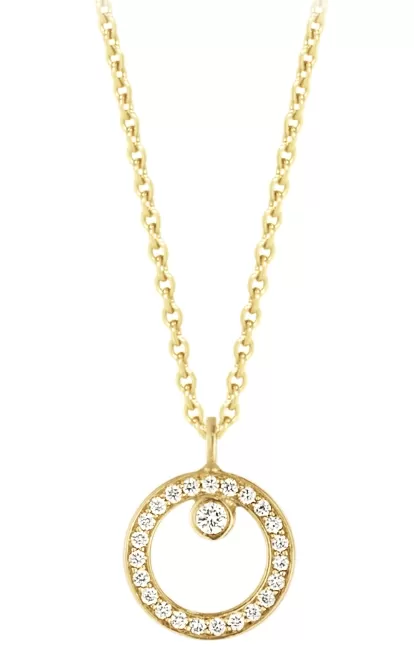 Georg Jensen Halo Yellow Gold Necklace with Pendant