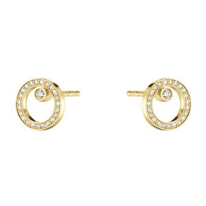Georg Jensen Halo 18ct Yellow Gold & Diamond Earrings