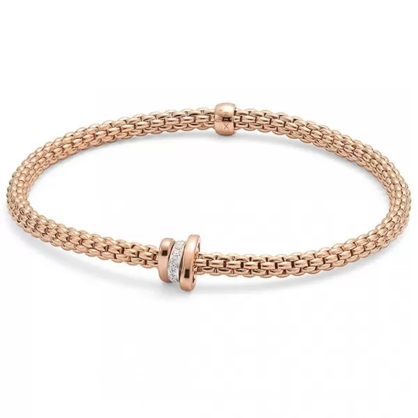 Fope Prima Flexit Bracelet 18ct Rose Gold Diamond Bracelet