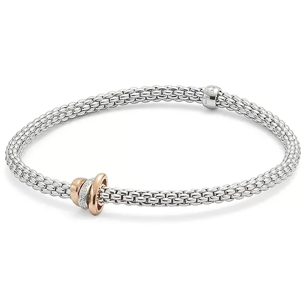 Fope Prima Flexit Bracelet 18ct White Gold Diamond Bracelet