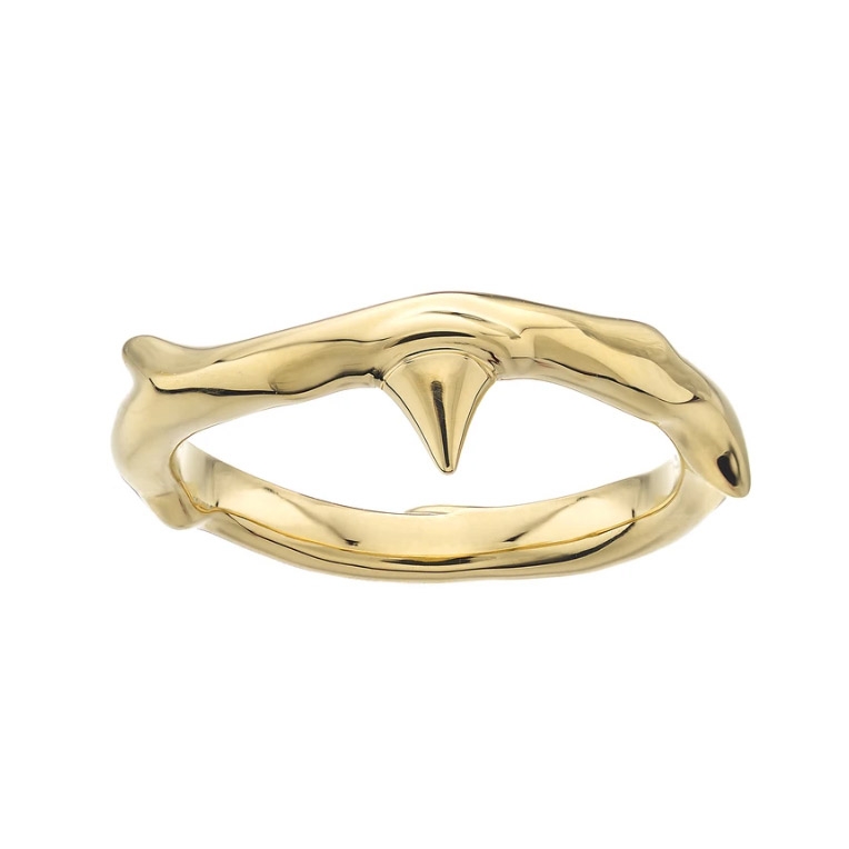 Shaun Leane Yellow Gold Vermeil Rose Thorn Band Ring (Size P)