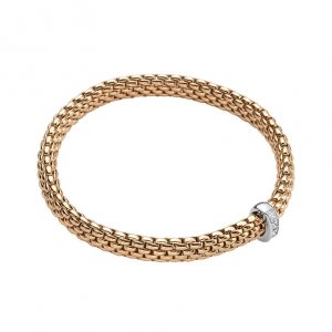 Fope Vendome Flex'it 18ct Rose Gold Bracelet with Diamonds