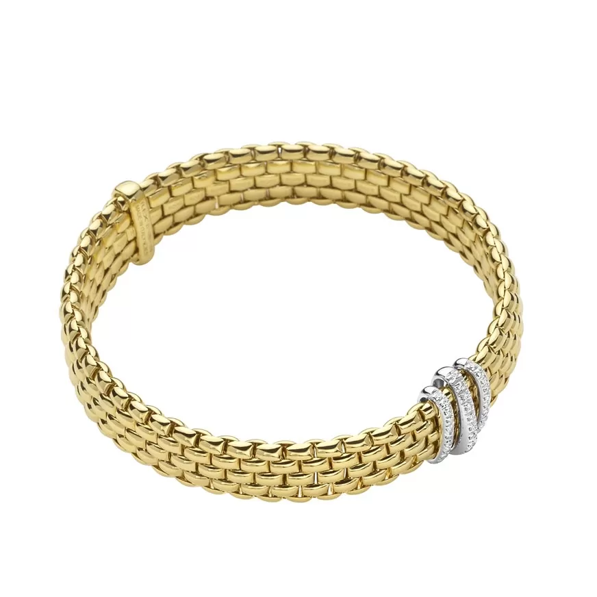 Fope Vendome Flex'it 18ct Yellow Gold Bracelet with Diamonds