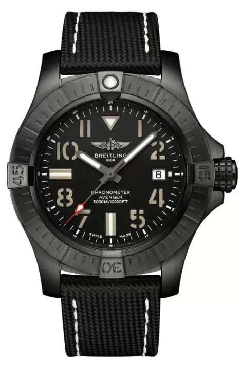 Breitling Avenger Automatic 45 Seawolf Night Mission - Leather & Folding Clasp