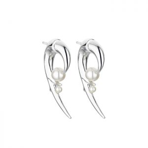 Shaun Leane Silver Hooked Pearl Earrings