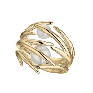 Shaun Leane Yellow Gold Vermeil Hooked Pearl Ring