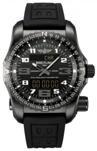 Breitling Emergency DLC-Coated Titanium - Rubber with Push Button Folding Clasp