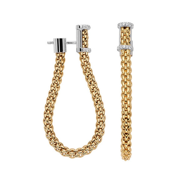 FOPE Essentials Flex'it 18ct Yellow Gold Diamond Hoop Earrings