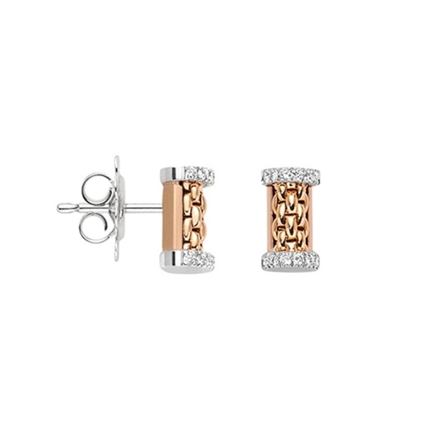 FOPE Essentials Flex'it 18ct Rose Gold Diamond Stud Earrings